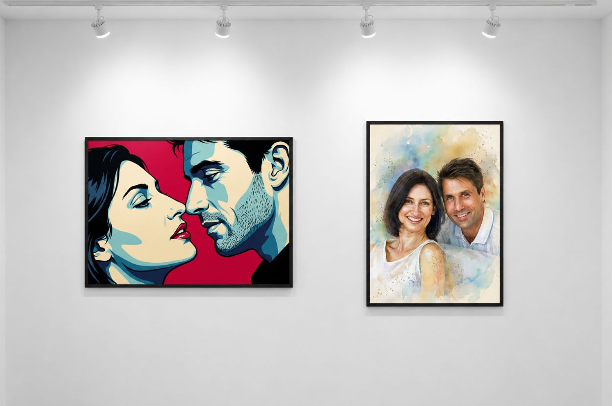 Pop Art vs. Watercolor: Which Couples Portrait Style Is Right for Your Home?