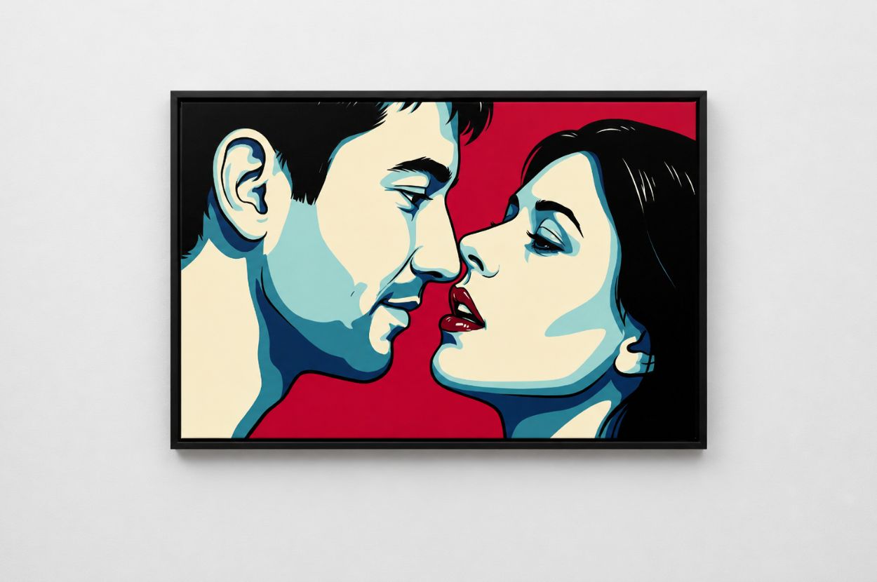 What Is a Pop Comic Kiss Portrait? The Romantic Wall Art Style Explained