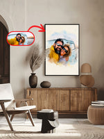 Custom watercolor couple portrait from a photo