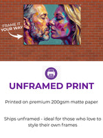 Custom palette-knife couple portrait on a museum-quality poster