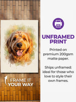 Custom watercolor portrait on a museum-quality poster