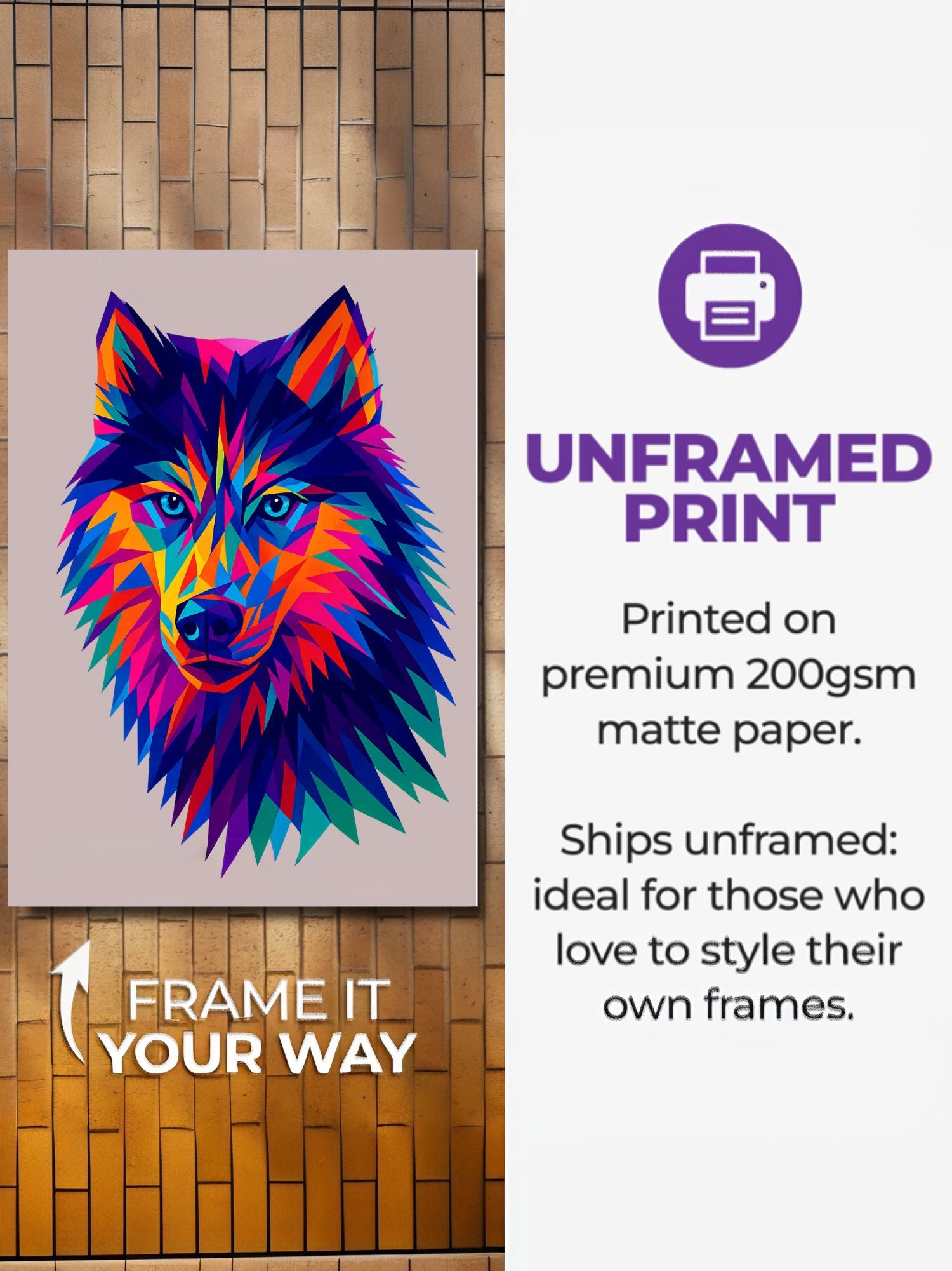Custom pop art pet portrait on museum-quality poster paper
