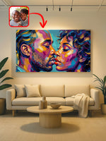 Custom palette-knife couple portrait from a photo, anniversary gift