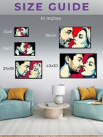 Custom portrait size guide displayed on a wall