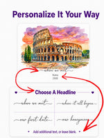 Personalization options and headline choices for a custom place portrait