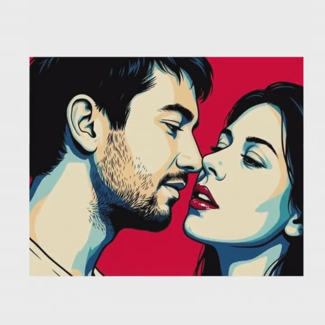 Pop Comic Kiss Portrait -- From Your Photo